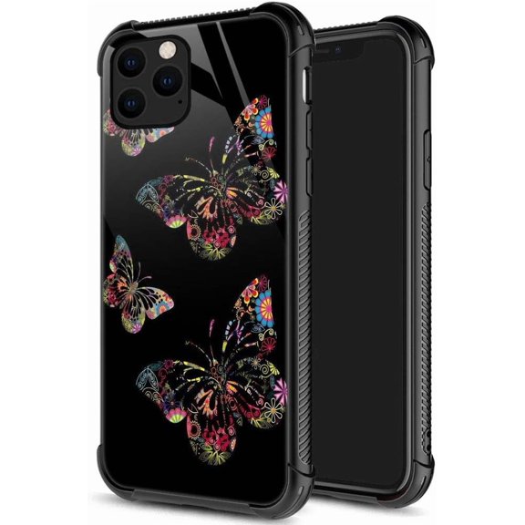 for iPhone 12 Pro Max Case, Military-Grade Protection, All-Around Shockproof Corners, Anti-Scratch Phone Case for iPhone 12 Pro Max - Flower Butterfly
