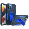 thumbnail image 1 of for iPhone 12 Pro Max Case: Military Grade Protection Shockproof Phone Cover Build-in Hidden Kickstand & Rugged TPU Shell | Matte Durable Drop Proof Heavy Duty Case,Blue+Darkblue, 1 of 7