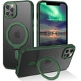 thumbnail image 1 of for iPhone 12 Pro Max Case, Phone Case for iPhone 12 Pro Max with  Invisible Stand [Magsafe Support] [ Protection] Shockproof Phone Case for iPhone 12 Pro Max 6.7"-Green, 1 of 16
