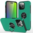 thumbnail image 1 of for iPhone 12 Pro Max Case with Ring Stand, 360° Rotatable Ring Holder Magnetic Kickstand, 2-Layer Heavy Duty Shockproof Rugged Hybrid Hard PC Soft Rubber Case for iPhone 12 Pro Max, Darkgreen, 1 of 7