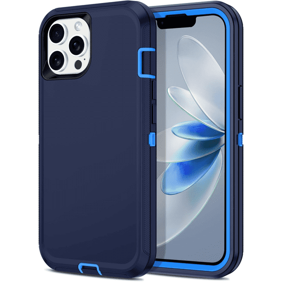 iPhone 12 Pro Max Case Shockproof Dust/Drop Proof 3 in 1 Full Body Rugged Heavy Duty Durable Cover Navy