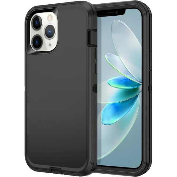 for iPhone 12 Pro Max Case Shockproof Rugged Full Body Protection Heavy Duty Dust/Drop Proof 3-Layer Cover Case for Apple iPhone 12 Pro Max Case 6.7 inch 2020,Black