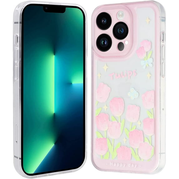 for iPhone 12 Pro Max Case, Shockproof Soft TPU Back Case Dropproof Protection Phone Case Cover for iPhone 12 Pro Max (6.7 inch), Blue Butterflies & Pink Flowers