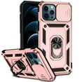 thumbnail image 1 of for iPhone 12 Pro Max Case, Soft TPU & Hard PC Anti-scratch Sliding Cover Full Protection Ring Stand Rotating Kickstand Holder Magnetic Shockproof Phone Case Cover for iPhone 12 Pro Max, Rosegold, 1 of 8