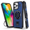 thumbnail image 1 of for iPhone 12 Pro Max Case with Stand, Shockproof Drop Resistant Protection Cover Finger Ring Rugged Phone Case with Built-in 360° Rotatable Ring Kickstand for iPhone 12 Pro Max, Blue, 1 of 8