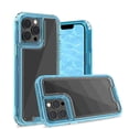 thumbnail image 1 of for iPhone 12 Pro Max Case, Support Wireless Charging, Crystal Clear Case Protective Shockproof Bumpers, Not Yellowing Slim Cover for Men Women Hybrid 2 in 1 Military Drop Protection Case,Blue, 1 of 6