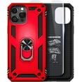 thumbnail image 1 of For iPhone 12 Pro Max Case with Tempered Glass Screen Protector, Nagebee Military Armor [Magnetic Ring Holder & Kickstand] Shockproof Protective Cover (Red), 1 of 5