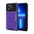 thumbnail image 1 of for iPhone 12 Pro Max Case Wallet Credit Card Holder ID Slot Flip Rolling Door Hidden Pocket Anti-Scratch Dual Layer Hybrid Bumper Armor Protective Shell Back Cover For iPhone 12 Pro Max, Purple, 1 of 8