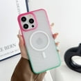 thumbnail image 1 of For iPhone 12 Pro Max Case for Women Men, Stylish Ripple Back Cover Compatible with Magsafe Slim Fit Shockproof Drop Protection Thin Phone Case for Apple iPhone 12 Pro Max, Rose+Green, 1 of 7