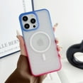 thumbnail image 1 of For iPhone 12 Pro Max Case for Women Men, Stylish Ripple Back Cover Compatible with Magsafe Slim Fit Shockproof Drop Protection Thin Phone Case for Apple iPhone 12 Pro Max, Blue+Rose, 1 of 7