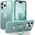 thumbnail image 1 of for iPhone 12 Pro Max Case & iPhone 13 Pro Max Case with Invisible  Ring Stand Translucent iPhone 12 & 13 Pro Max Phone Case 6.7" [Compatible with MagSafe][Great Grip Feeling], Blue, 1 of 14