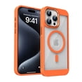 thumbnail image 1 of for iPhone 12 Pro Max Clear Case with Magnetic Ring, Mesh Breathable Heat Dissipation Hole Slim Phone Case, Military Grade Protection Non-Yellowing Transparent Cover for iPhone 12 Pro Max, Orange, 1 of 11