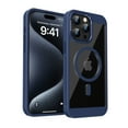 thumbnail image 1 of for iPhone 12 Pro Max Clear Case with Magnetic Ring, Mesh Breathable Heat Dissipation Hole Slim Phone Case, Military Grade Protection Non-Yellowing Transparent Cover for iPhone 12 Pro Max, Blue, 1 of 11