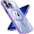 thumbnail image 1 of Entronix Magnetic Clear Case For iPhone 12 Pro Max, Crystal Clear Bumper Cover, Purple, 1 of 6