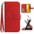 thumbnail image 1 of for iPhone 12 Pro Max Flip Case, Flower Printed PU Leather Magnetic Wallet Case with Stand Holder Flip Cover with Card Slots and Strap Compartment for iPhone 12 Pro Max (6.7") - Red, 1 of 10