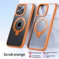 thumbnail image 1 of for iPhone 12 Pro Max Frosted Clear Case with Magnetic Stand, [Compatible with MagSafe] [Invisible Ring Holder] Soft TPU Frame Shockproof Protection Cover for iPhone 12 Pro Max Phone Case, Orange, 1 of 6