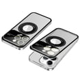 thumbnail image 1 of for iPhone 12 Pro Max Frosted Semi-Transparent Magnetic Case, Compatible with MagSafe Wireless Charging, Aluminum Alloy Frame Shockproof Elastic Buckle Lens Protector Cover,Silver, 1 of 6