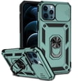 thumbnail image 1 of iPhone 12 Pro Max Kickstand Armor Case with Slide Camera Lens Protection Cover Built-in 360° Rotate Ring Holder Stand Magnetic Military Shockproof Phone Cover Case for iPhone 12 Pro Max,
Darkgreen, 1 of 8