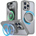thumbnail image 1 of For iPhone 12 Pro Max Kickstand Case - Military-Grade Shockproof, MagSafe Compatible, Durable and Sleek Design with Rotatable Ring Holder Stand Magnetic Case for iPhone 12 Pro Max, Grey, 1 of 6