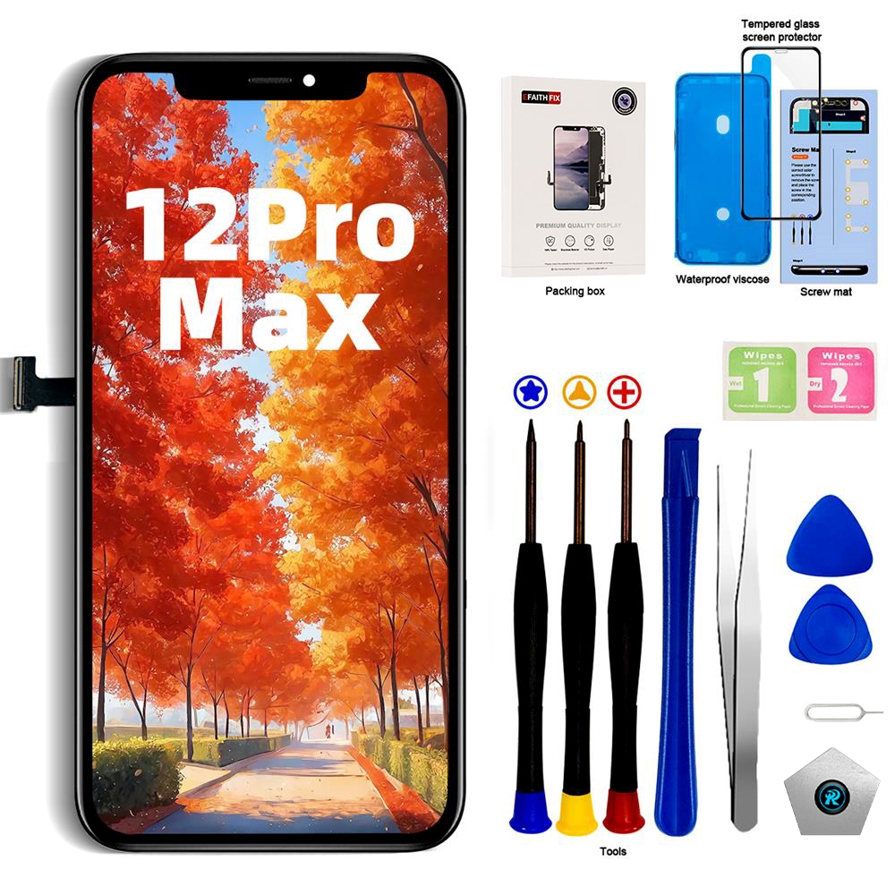 Schermo LCD InCell Per IPhone 12 Pro Max 6.7": Display HD Con Kit Riparazione, Nero Senza Telaio, Per Modelli A2411 A2342 A2410 A2412