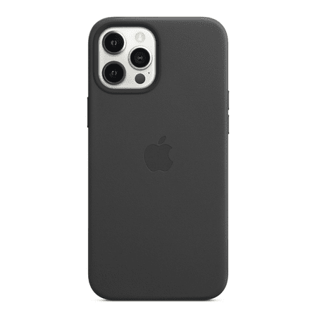 Apple - iPhone 12 Pro Max Leather Case with MagSafe - Black