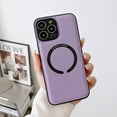 thumbnail image 1 of for iPhone 12 Pro Max Lychee Pattern PU Leather Magnetic Slim Case, Compatible with MagSafe Wireless Charging, TPU/Silicone Shockproof Lens Protection Cover for iPhone 12 Pro Max,Purple, 1 of 7