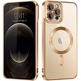thumbnail image 1 of for iPhone 12 Pro Max Magnetic Case [Compatible with Magsafe], Full Body Protective Cover Soft TPU Shockproof Slim Phone Case for Apple iPhone 12 Pro Max 6.7", Gold, 1 of 18