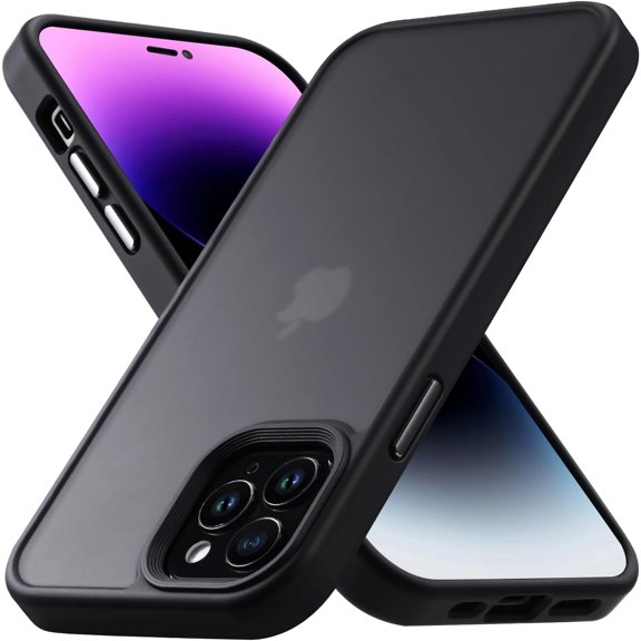 for iPhone 12 Pro Max Phone Case, Shockproof for Phone 12 Pro Max Case, Grade Drop Protection, Protective Hard Back Slim Translucent Case for iPhone 12Pro Max 6.7'', Frosted Black