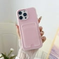 thumbnail image 1 of for iPhone 12 Pro Max Wallet Case, Card Holder Slot Slim Flexible TPU Soft Silicone Protective Durable Thin Fit Skin Friendly Phone Case Cover for iPhone 12 Pro Max, for Women Men, Clear+Pink, 1 of 9