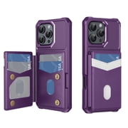 for iPhone 12 Pro Max Wallet Case with RFID Blocking Card Holder,Premium PU Leather Back Flip Kickstand Drop Protective Shockproof Rugged Cover Case Women Men For iPhone 12 Pro Max,Purple