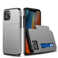 thumbnail image 1 of iPhone 12 Pro MaxCase 6.7", Allytech Slidable Hiddren Cards Slot Holder Anti-scratch Shockproof Bumper Protection Dual Layers Back Cover for Apple iPhone 12 Pro Max6.7-inch, Gray, 1 of 8