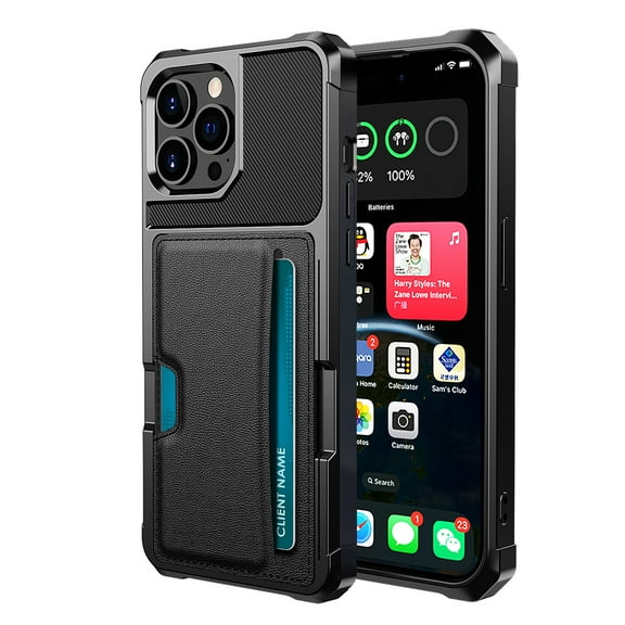 for iPhone 12 Pro / 12 Phone Case with Card Holder Wallet Shockproof RFID Blocking Ring Holder Case Magnetic Kickstand Skin PU Leather TPU Rugged Cover For iPhone 12 Pro / 12,Black