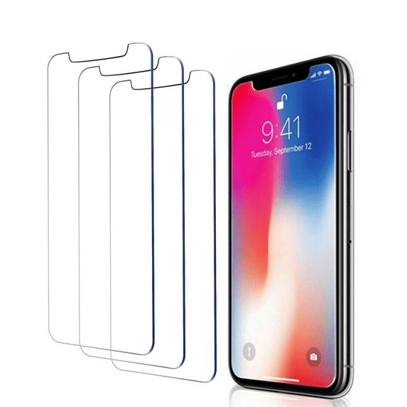 Qixxronics iPhone 12 Pro 6.1 in Tempered Glass Screen Film Protector, for Apple iPhone 12 Pro 3-Pack