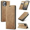 thumbnail image 1 of for iPhone 12 / 12 Pro Wallet Case with [RFID Blocking] Retro Premium PU Leather Flip Folio Strong Magnetic Closure, Kickstand, Card Slots, Flip Book Style Cover For Apple iPhone 12 / 12 Pro,
Brown, 1 of 11