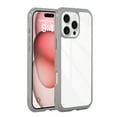 thumbnail image 1 of for iPhone 12 Pro / iPhone 12 6.1" Crystal Clear Case, Slim Shockproof TPU Border Hard PC Protective Transparent Non-Yellowing Back Cover Colorful Frame Rugged Phone Case, Gray, 1 of 7
