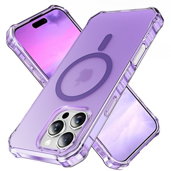 for iPhone 12 Pro / iPhone 12 6.1" Magnetic Case, Military Grade Drop Protection Anti-Yellowing Phone Cover Compatible with Mag-Safe - Rugged Shockproof Protective Case, Purple