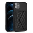 thumbnail image 1 of for iPhone 12 Slim Case with Card Holders and Strap for Women, iPhone 12 Phone Case Wallet PU Leather Kickstand RFID Blocking Flip Shockproof Wallet Case - Black, 1 of 11