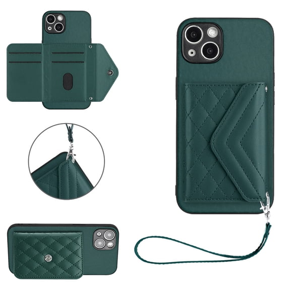 for iPhone 12 Wallet Case with Card Holder, Elegant Durable PU Leather Protective Magnetic Closure Flip Phone Cover Kickstand RFID Blocking for Women Girls for iPhone 12, Green