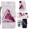 thumbnail image 1 of iPhone 12 Wallet Case with Card Holder, iPhone 12 Pro Cover with Hand Strap, Allytech PU Leather Soft TPU Back Shockproof Magnetic Button Kickstand Case for iPhone 12/12 Pro 6.1", Triangle Marble, 1 of 2