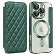 thumbnail image 1 of for iPhone 12 Wallet Case with RFID Blocking Credit Card Holder,Compatible with MagSafe,PU Leather Flip Kickstand Shockproof Cover Women Men for iPhone 12 Phone case,Darkgreen, 1 of 8