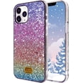 thumbnail image 1 of for iPhone 12 Women Girl Glitter Diamond Sequins Case Luxury Bling Gradient Rainbow Sparkle Rhinestone Soft Silicone Rubber Protective Cover Case for iPhone 12 6.1" Blue, 1 of 4