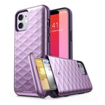 iPhone 12/iPhone 12 Pro Case, Clayco [Argos Series] Slim Card Holder Protective Wallet Case for iPhone 12/iPhone 12 Pro 6.1" with Built-in Sliding Credit Card/ID Card Slot-Purple