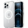 thumbnail image 1 of for iPhone 12& iPhone 12 Pro Case Clear with Screen Protector, Compatible with Magsafe, Anti-Yellowing, Military-Grade Protection, Shockproof Slim Magnetic Phone Case Cover, Transparent, 1 of 13