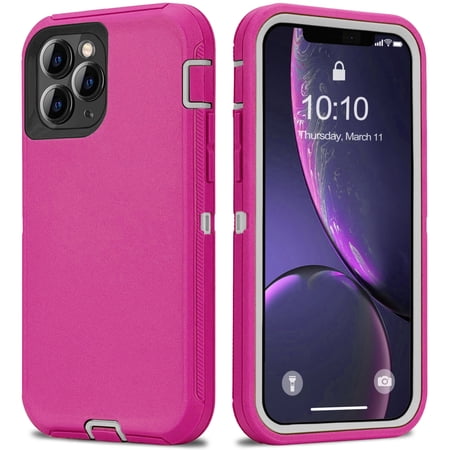iPhone 12 / iPhone 12 Pro Case Shockproof Dust/Drop Proof 3 in 1 Full Body Rugged Heavy Duty Durable Cover Pink