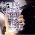 thumbnail image 1 of for iPhone 12 & iPhone 12 Pro Case for Women，Very Shiny Luxury Bling Phone Case with 3D Glitter Sparkle Crystal Rhinestone Diamond Gems on Hard Reflective PC Back Cover for Girls（Silver）, 1 of 13