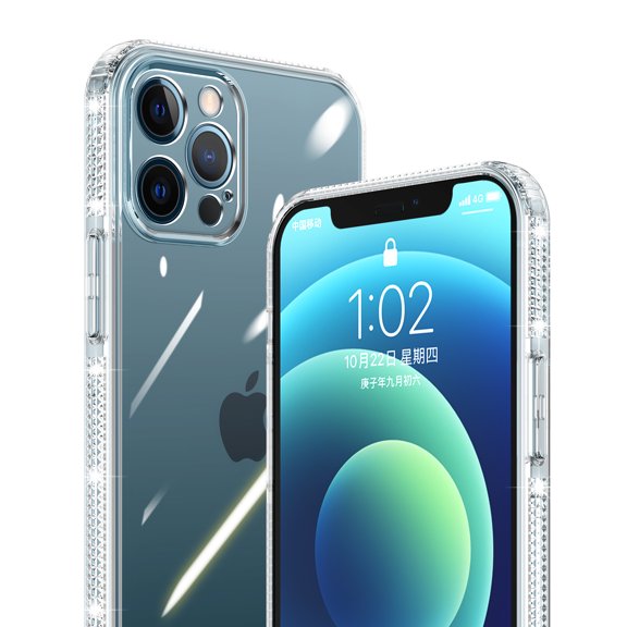 iPhone 12 mini Case, TOPSHE High Impact Clear Soft TPU Back Case with Diamond Bumper Shockproof Anti-Scratch Protective Cover for iPhone 12 mini, Clear