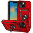 thumbnail image 1 of iPhone 12 mini Kickstand Armor Case with Slide Camera Lens Protection Cover Built-in 360掳 Rotate Ring Holder Stand Magnetic Military Shockproof Phone Cover Case for iPhone 12 mini, Red, 1 of 9