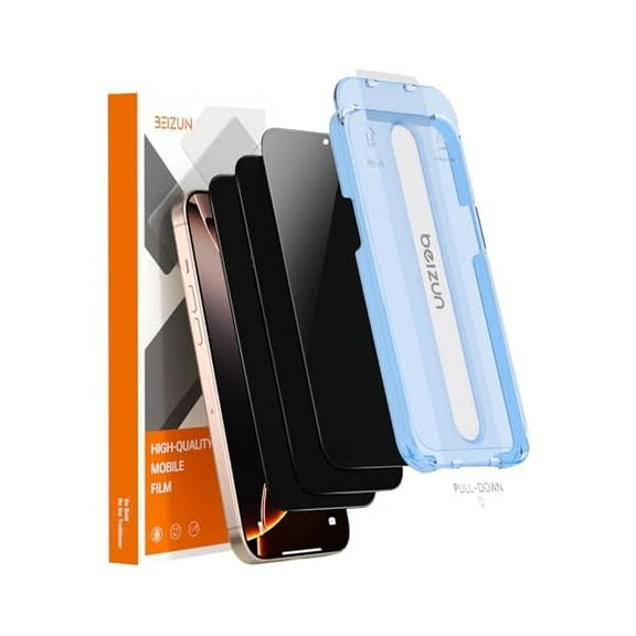 for iPhone 13/13 Pro/14 Privacy Screen Protector[3-Pack], 9H Anti-Spy Tempered Glass, Dual-Side Privacy, Full Coverage, Bubble-Free Kit, Case-Friendly