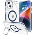 thumbnail image 1 of iPhone 13/14 Phone Case[with Invisible Camera Stand][with Magsafe][Military Grade Drop Protection][with Detachable Button]Fast Wireless Charging Anti-Fingerprint Case for iPhone 13/14,6.1”,Blue, 1 of 14