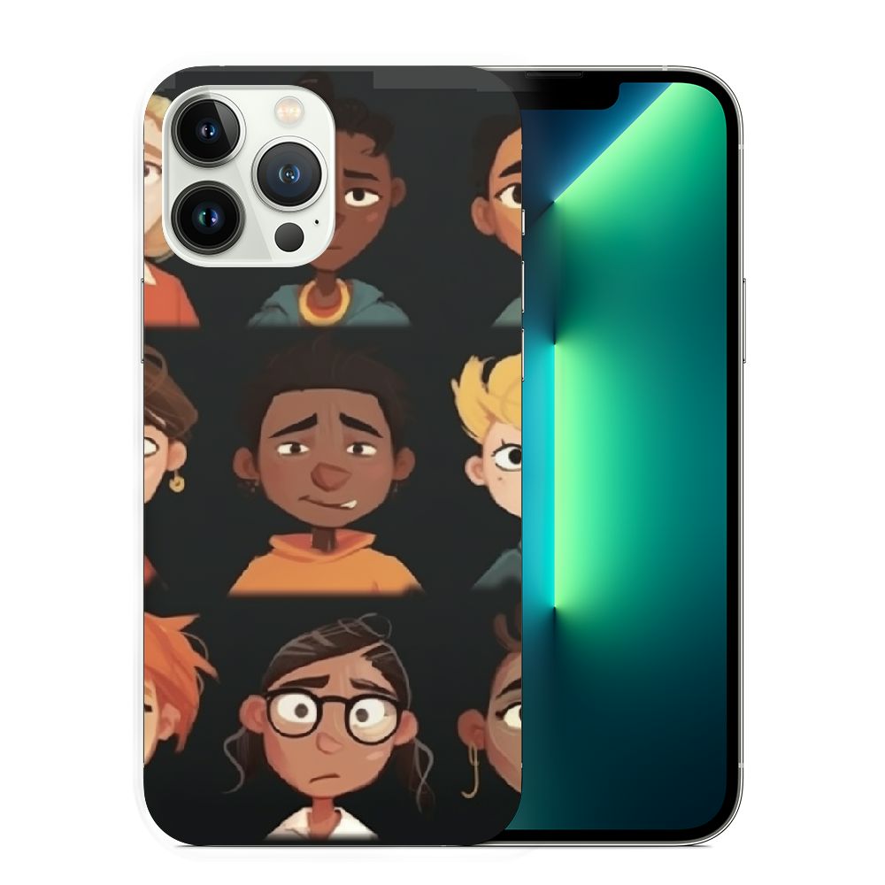 iPhone 13/14Be kind in spanish. Cute Kids. Black background. Case